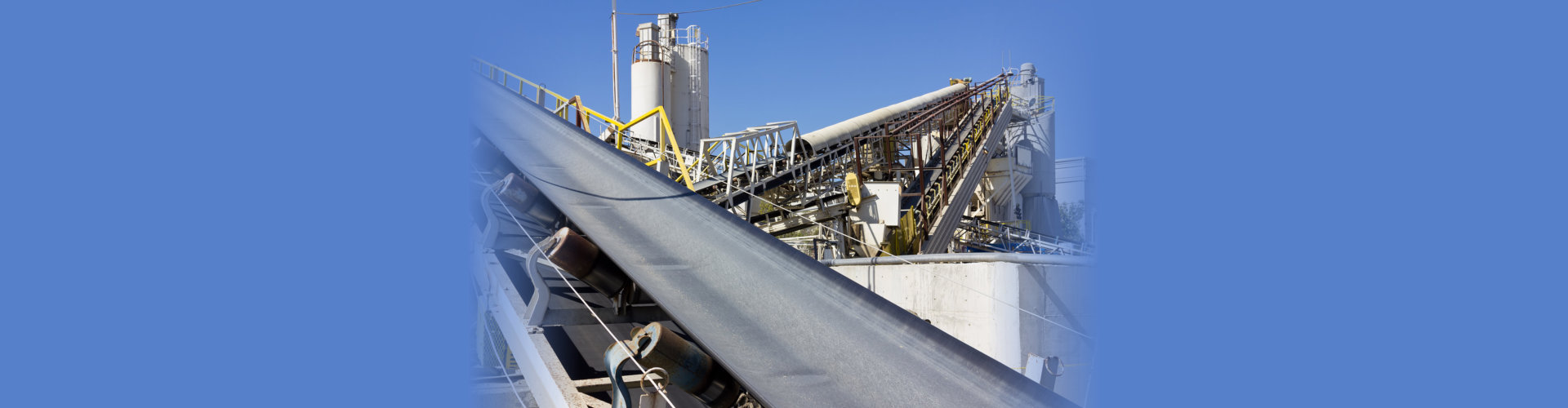 Multiple conveyor belts are used at a processing site